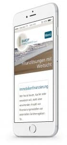 Barop Finanzservice GmbH - Webseite Ansicht iPhone