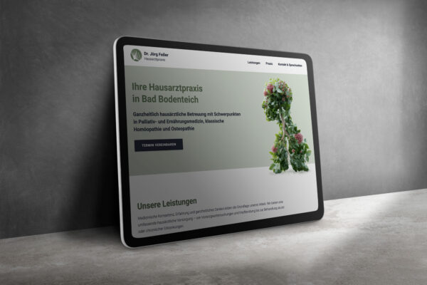 iPad Ansicht Website Hausarztpraxis Dr. Feiler
