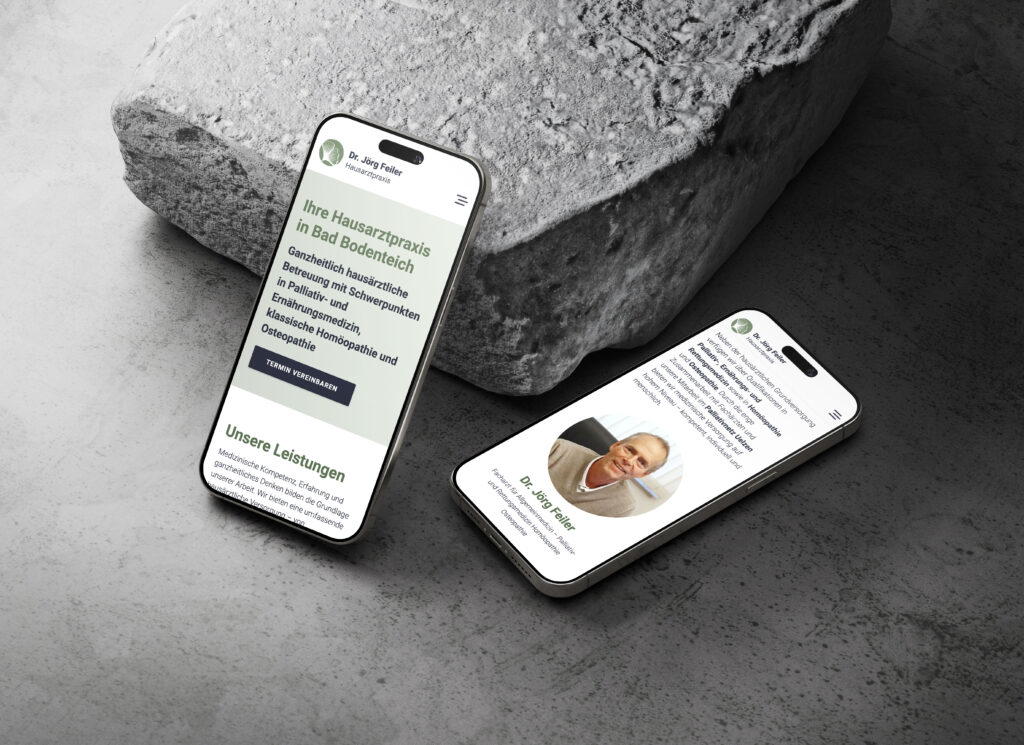 iPhone Ansicht Website Hausarztpraxis Dr. Feiler